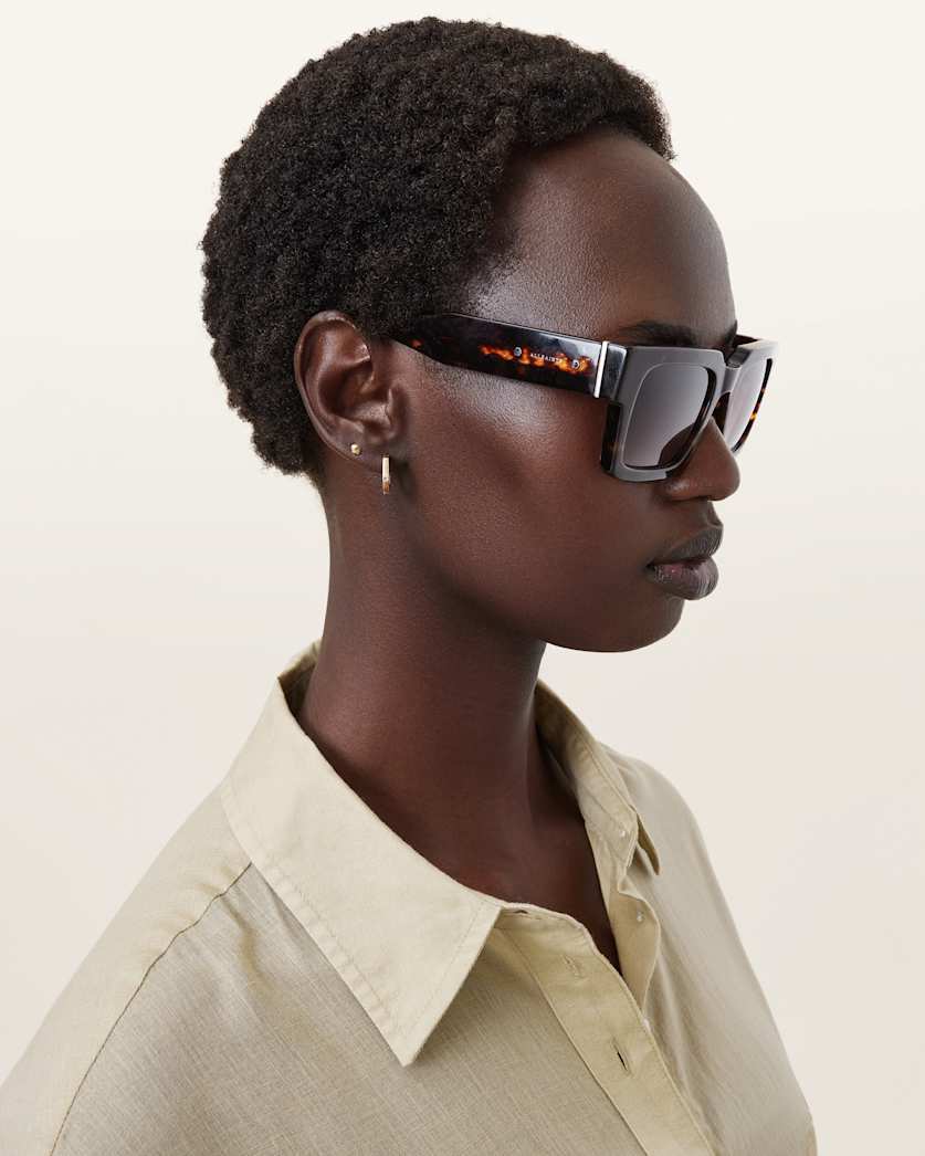 Beau Square Sunglasses DARK TORT | ALLSAINTS FR